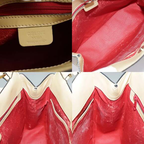 CELINE Shoulder Bag Leather Beige - Picture 12 of 13